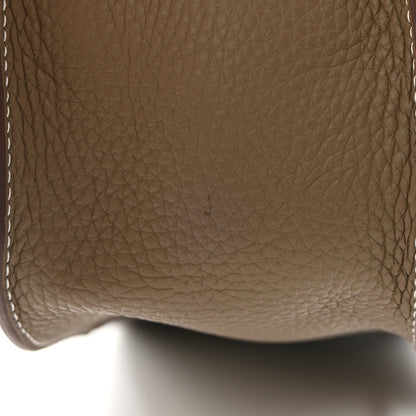 Hermes Taurillon Clemence Halzan 31 GM Etoupe 11 of 12