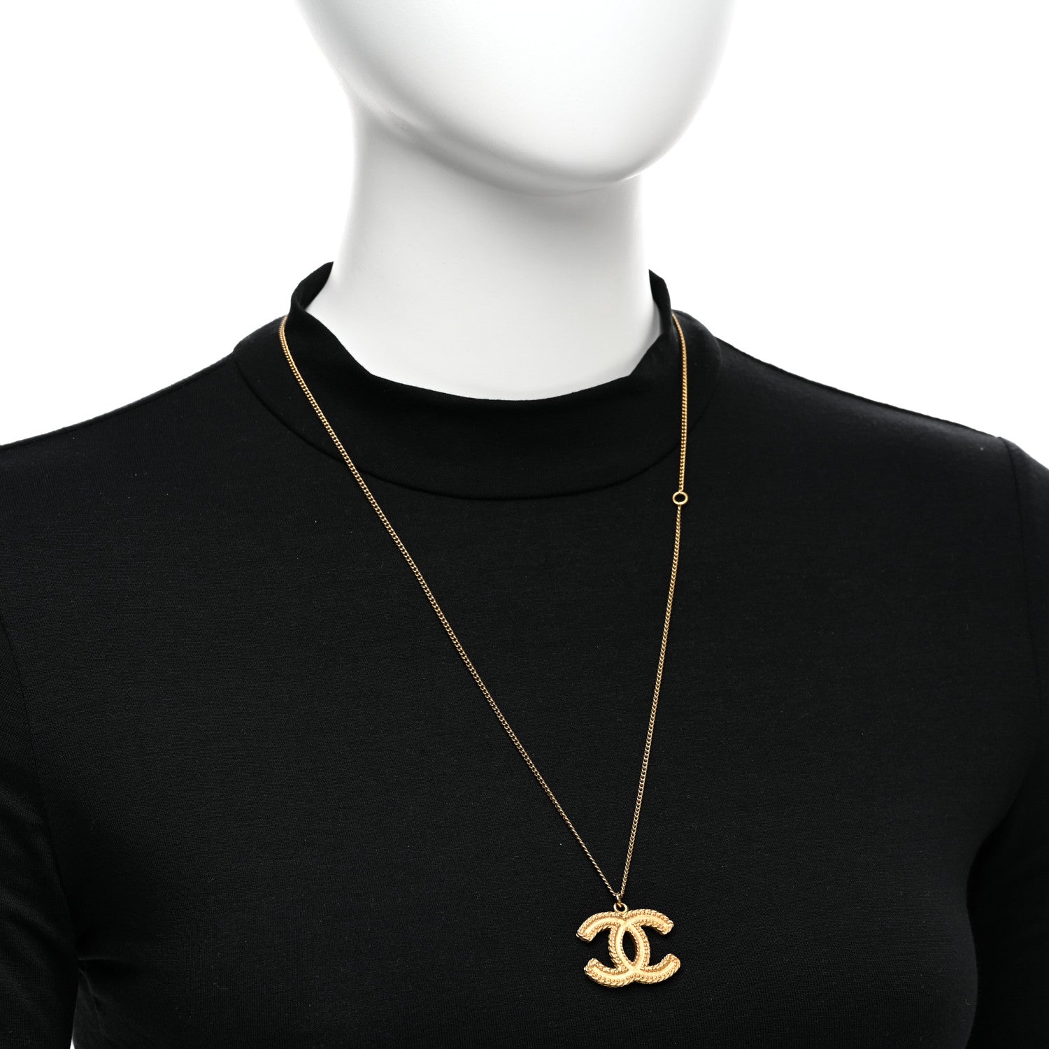 Chanel Metal CC Necklace Matte Gold 2 of 6