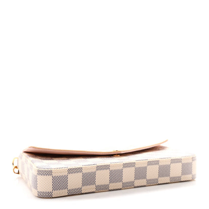 Louis Vuitton Damier Azur Pochette Felicie Chain Wallet Rose Ballerine 5 of 11