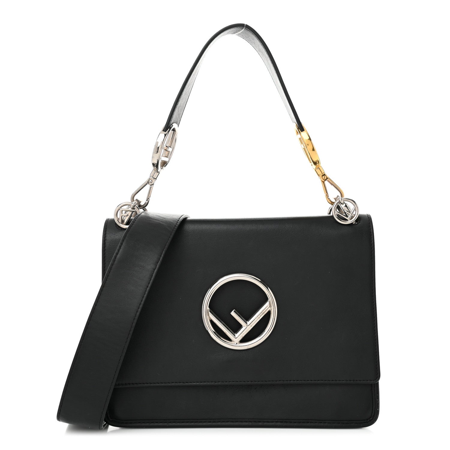 Fendi Vitello Century Opaco F is Fendi Kan I Shoulder Bag Black 1 of 11