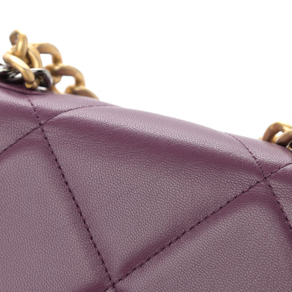 Chanel Lambskin Quilted Chanel 19 Wallet On Chain WOC Purple 13 of 14