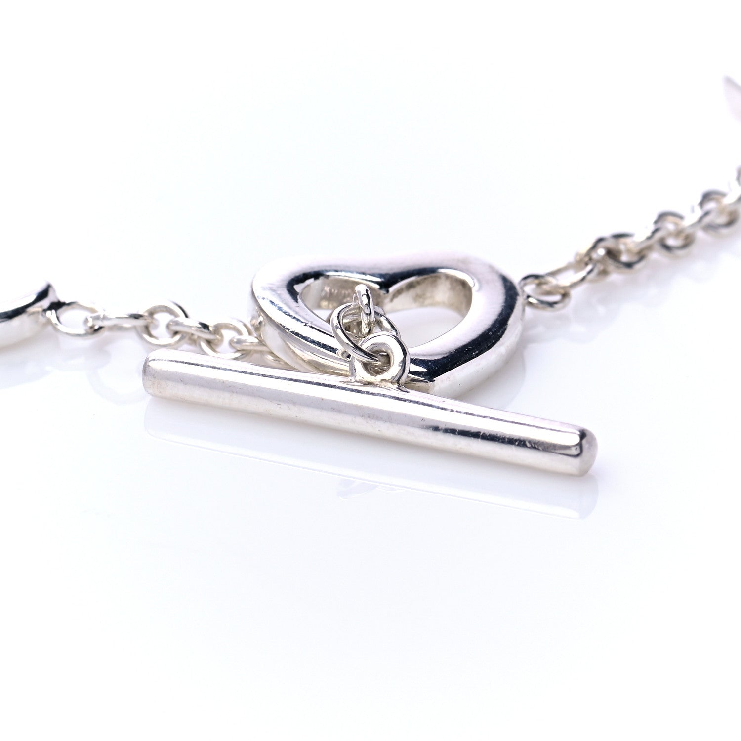 Tiffany Sterling Silver Elsa Peretti Open Heart Toggle Bracelet 4 of 7
