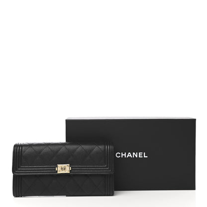 Chanel Caviar Quilted Long Boy Flap Wallet Black 9 of 9