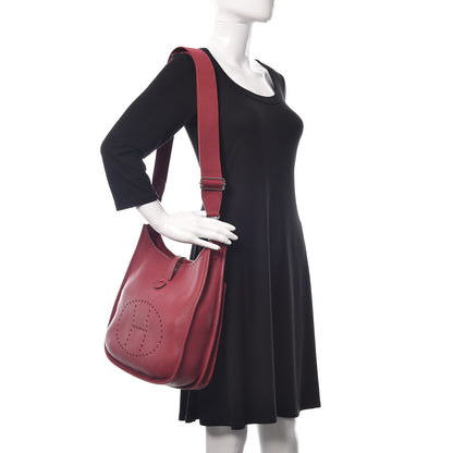 Hermes Taurillon Clemence Evelyne III GM Rubis 2 of 12