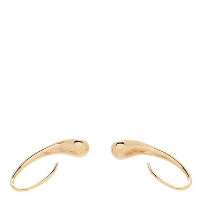 Tiffany 18K Yellow Gold Elsa Peretti Teardrop Hoop Earrings 3 of 4