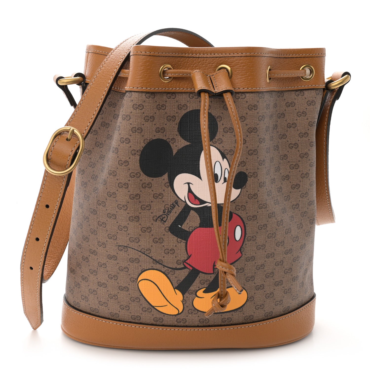 Gucci X DISNEY Mini Vintage GG Supreme Monogram Bucket Bag Beige Vintage Sun Oil 1 of 10