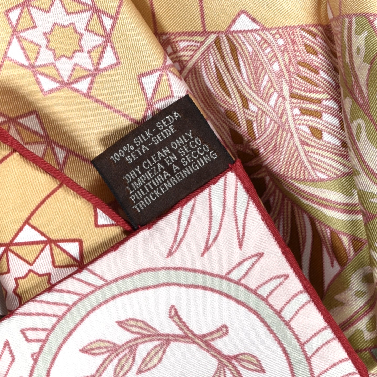 Silk La Danse Des Amazones Scarf 90 Vieux Rose Vert