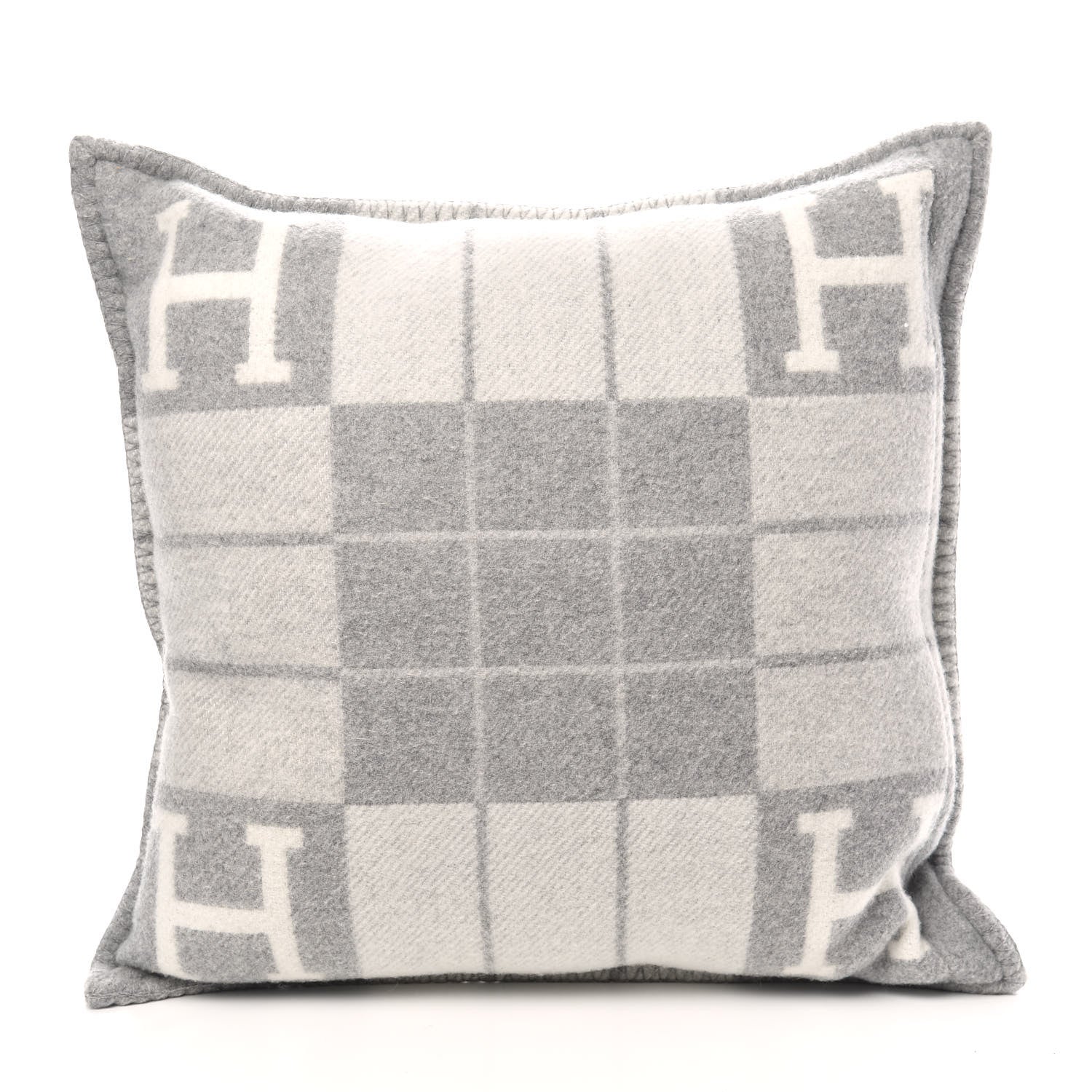 Hermes Wool Cashmere Avalon III Pillow PM Ecru Gris Clair 2 of 3