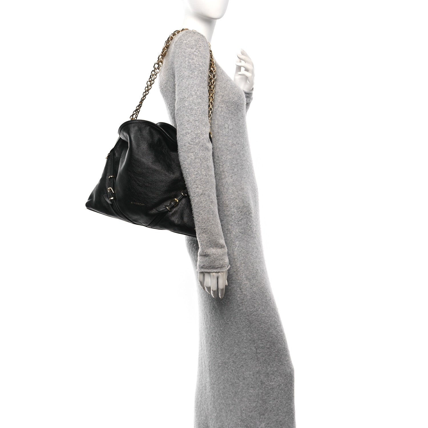 Givenchy Tumbled Calfskin Medium Voyou Bag Black 2 of 11