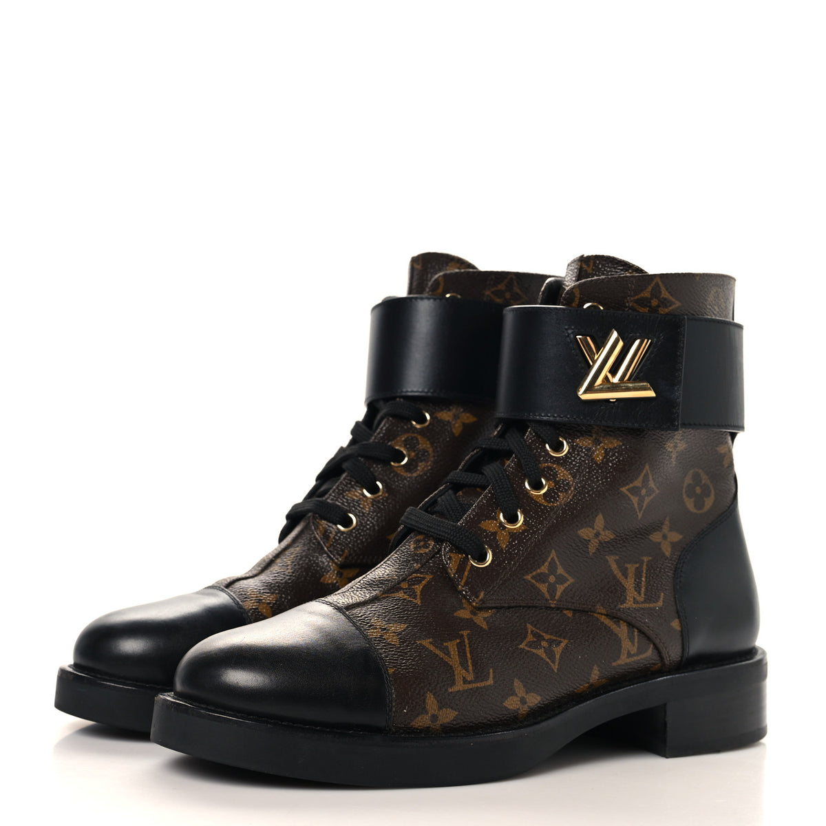 Calfskin Monogram Wonderland Flat Ranger Boots 40.5 Black