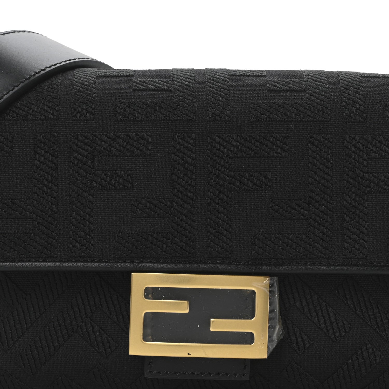 Fendi Canvas Vitello King Extra Strap FF Embroidered Baguette Black 7 of 9