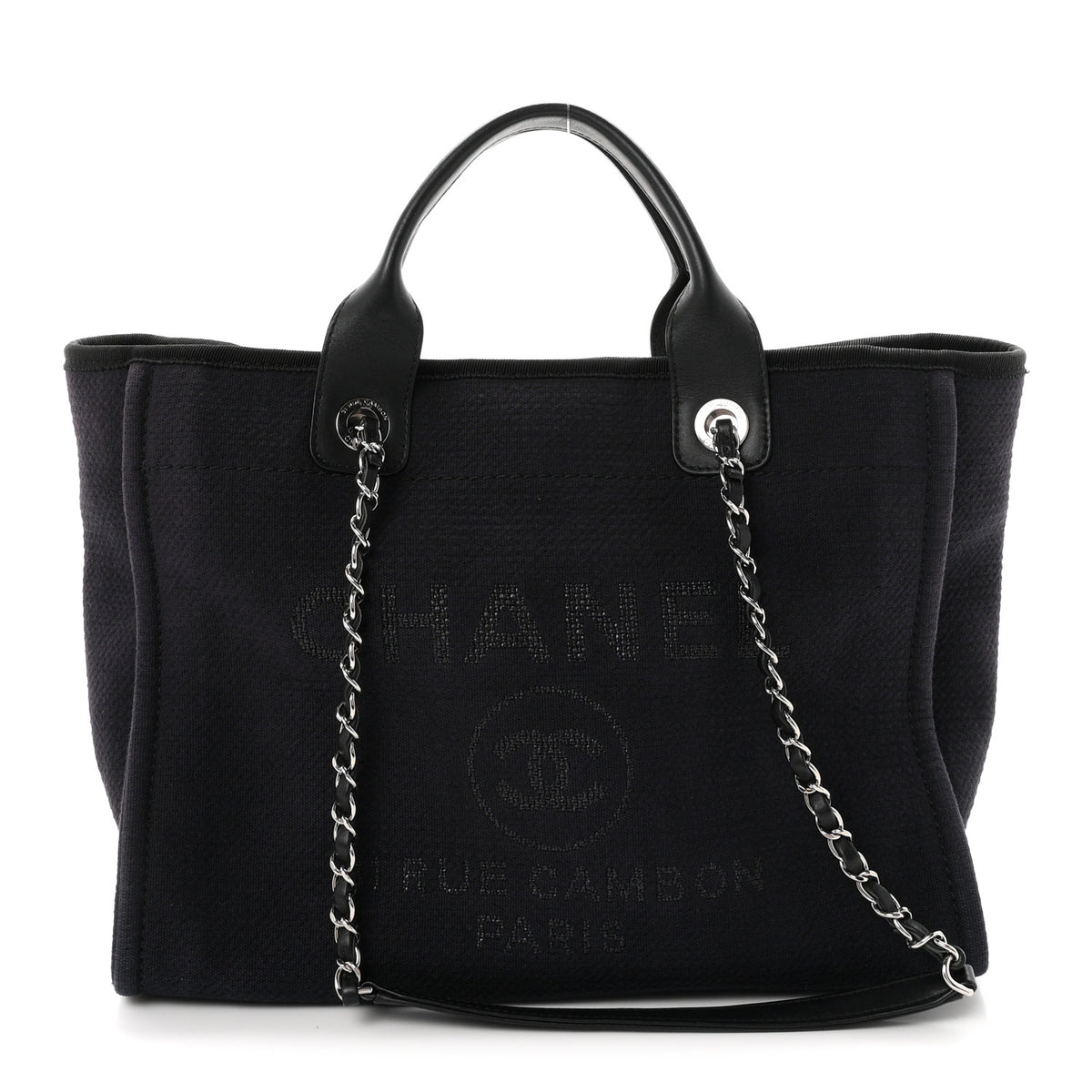 Chanel Mixed Fibers Small Deauville Tote Black 1 of 11