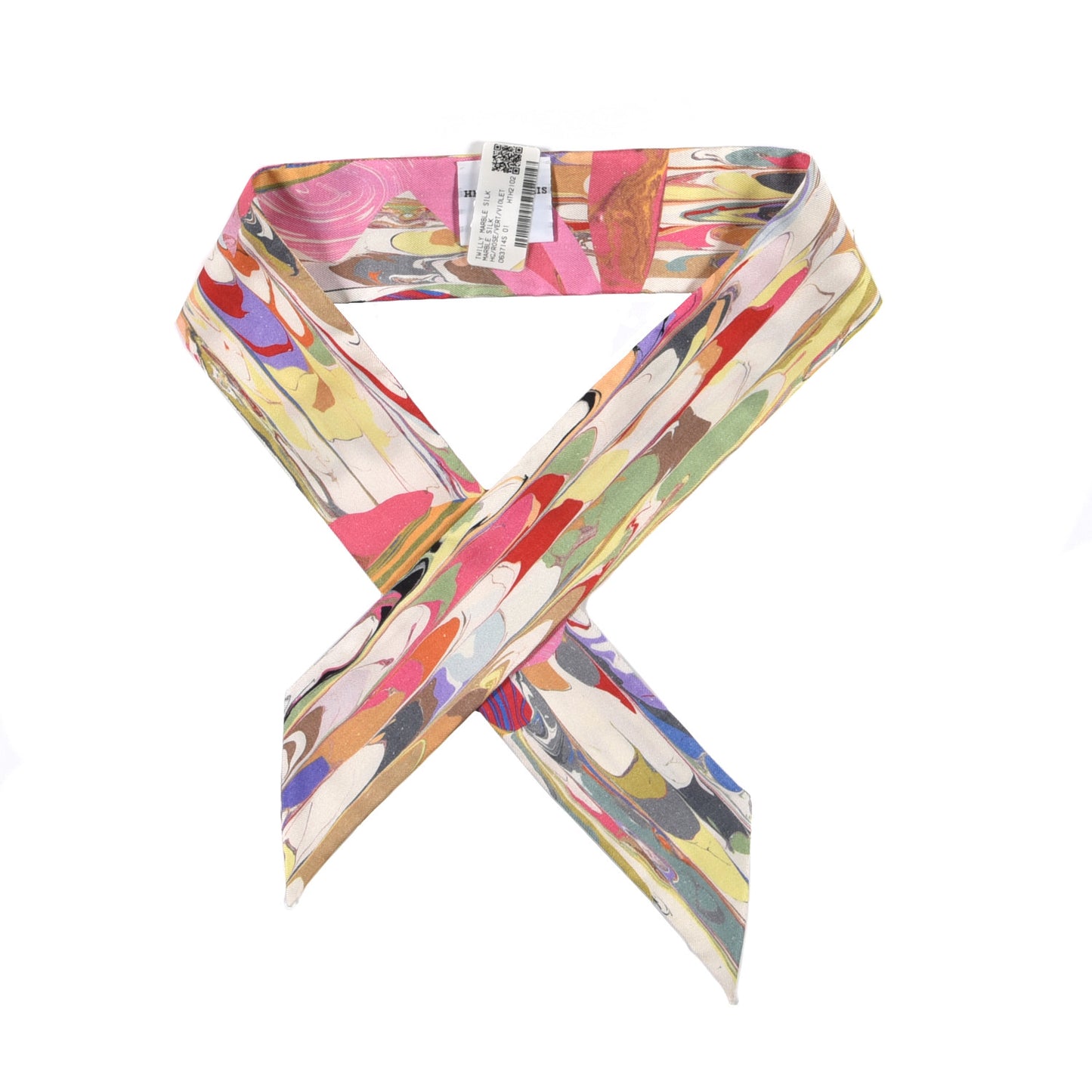 Silk Marble Silk Twilly Rose Vert Violet