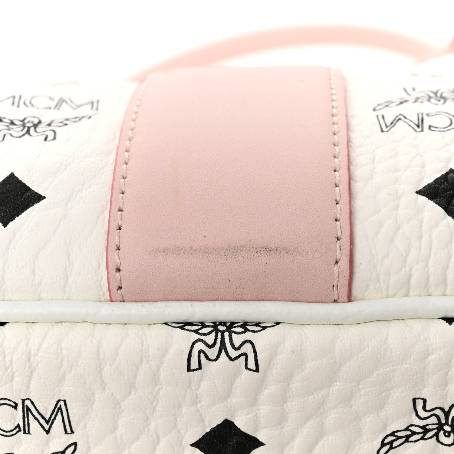 MCM Visetos Medium Liz Reversible Shopper Tote White Soft Pink 20 of 22
