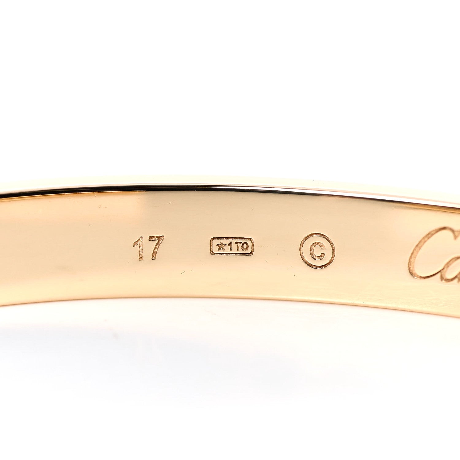 Cartier 18K Yellow Gold LOVE Cuff Bracelet 17 4 of 5