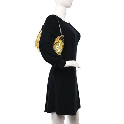Fendi Satin Mother of Pearl Baguette Yellow 2 of 8