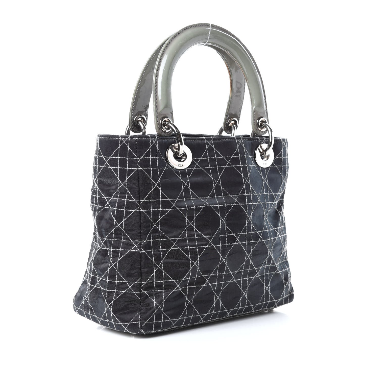 Satin Cannage Medium Lady Dior Black