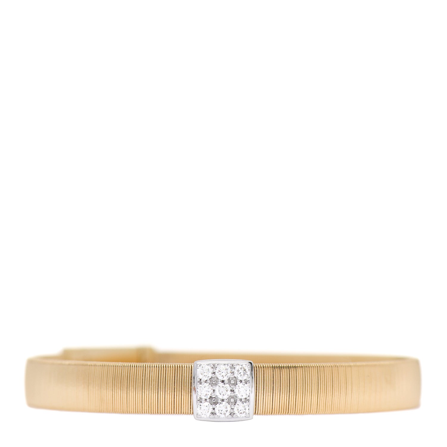 Marco Bicego 18K Yellow White Gold Diamond Masai Diamond Station Bracelet 1 of 3