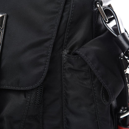 Prada Nylon New Vela Studded Messenger Black Fuoco 10 of 10