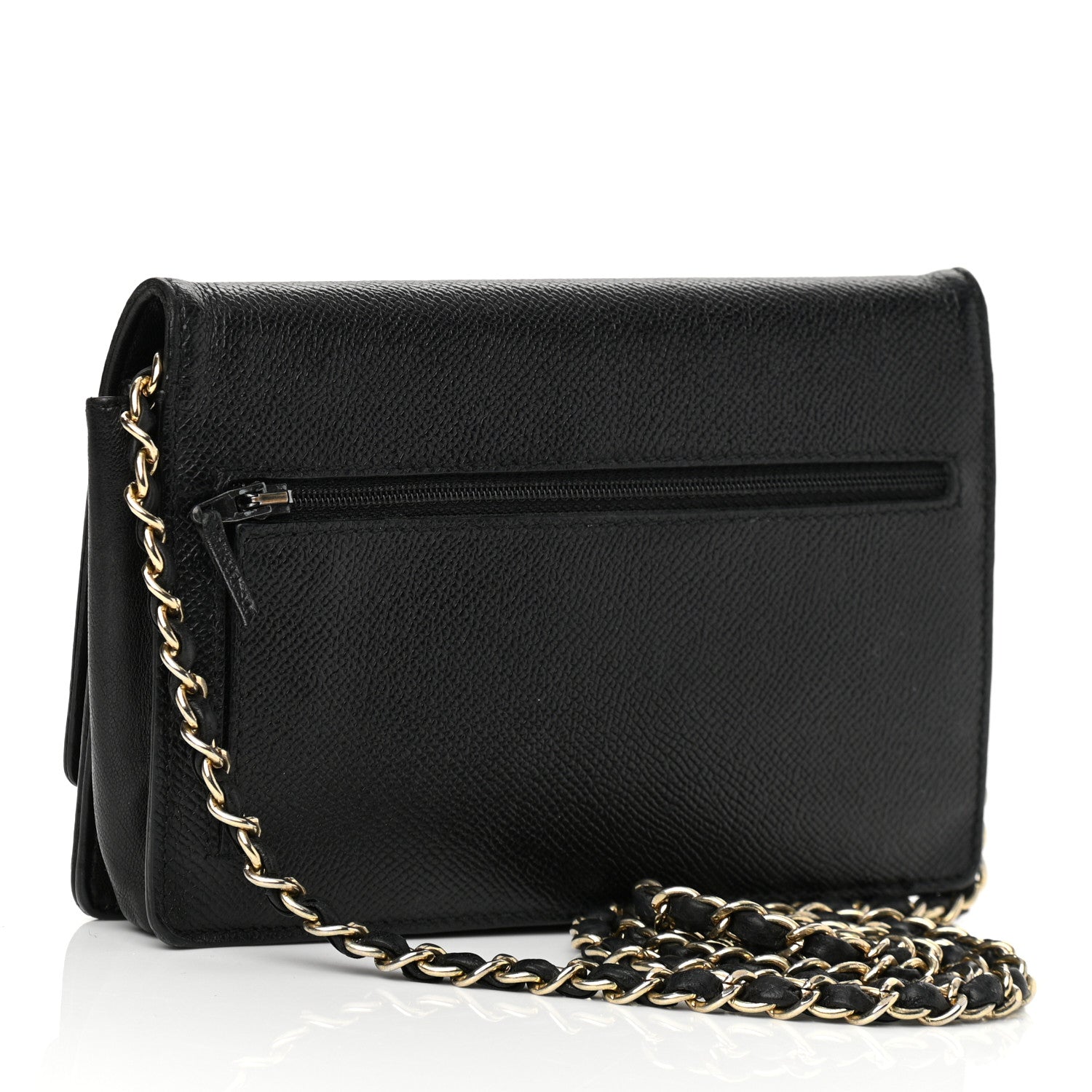 Chanel Caviar CC Wallet On Chain WOC Black 2 of 10