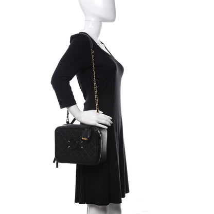 Chanel Caviar Quilted Large CC Filigree Vanity Case Black 2 of 11