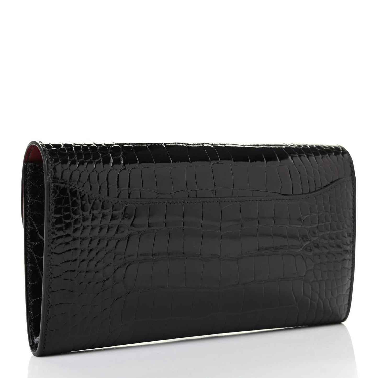 Shiny Alligator Constance Long Wallet Black