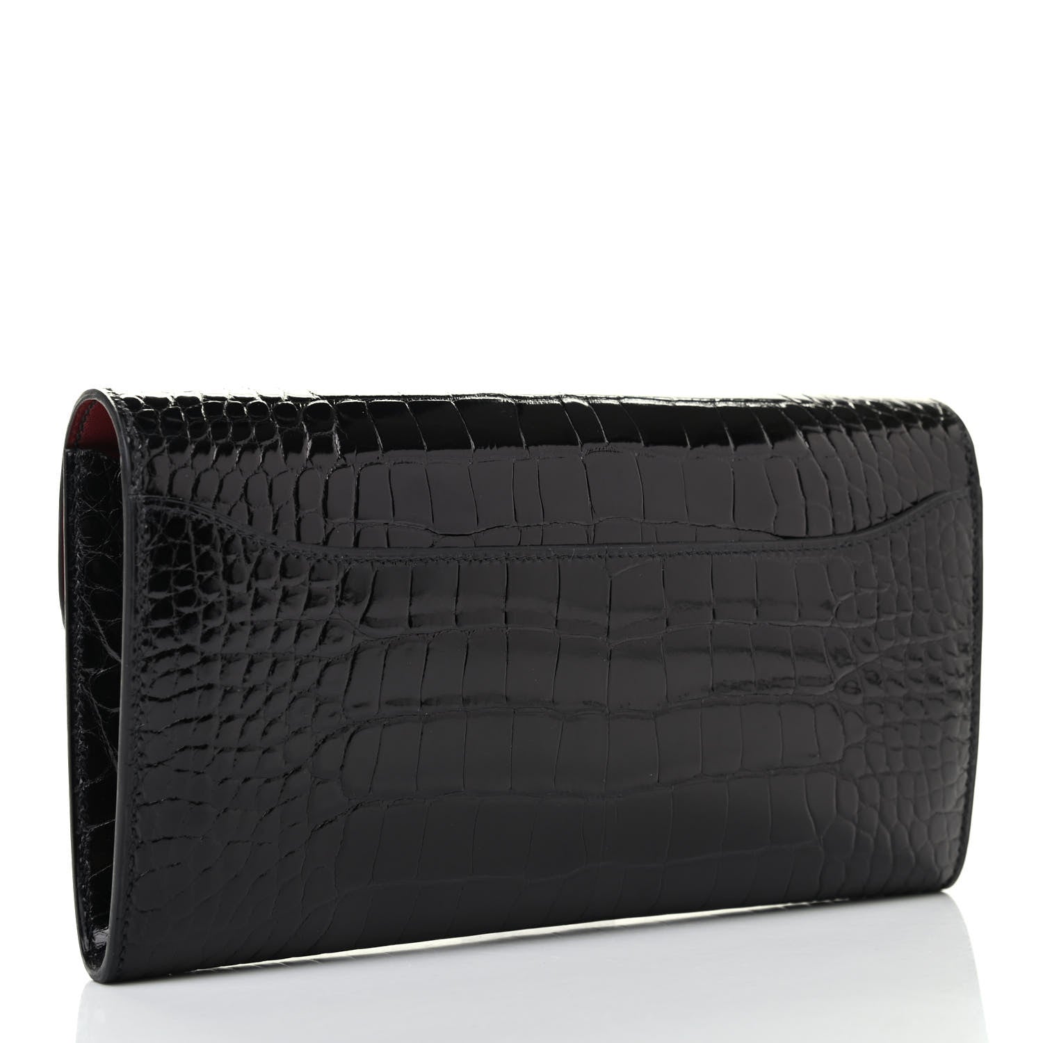 Hermes Shiny Alligator Constance Long Wallet Black 2 of 6