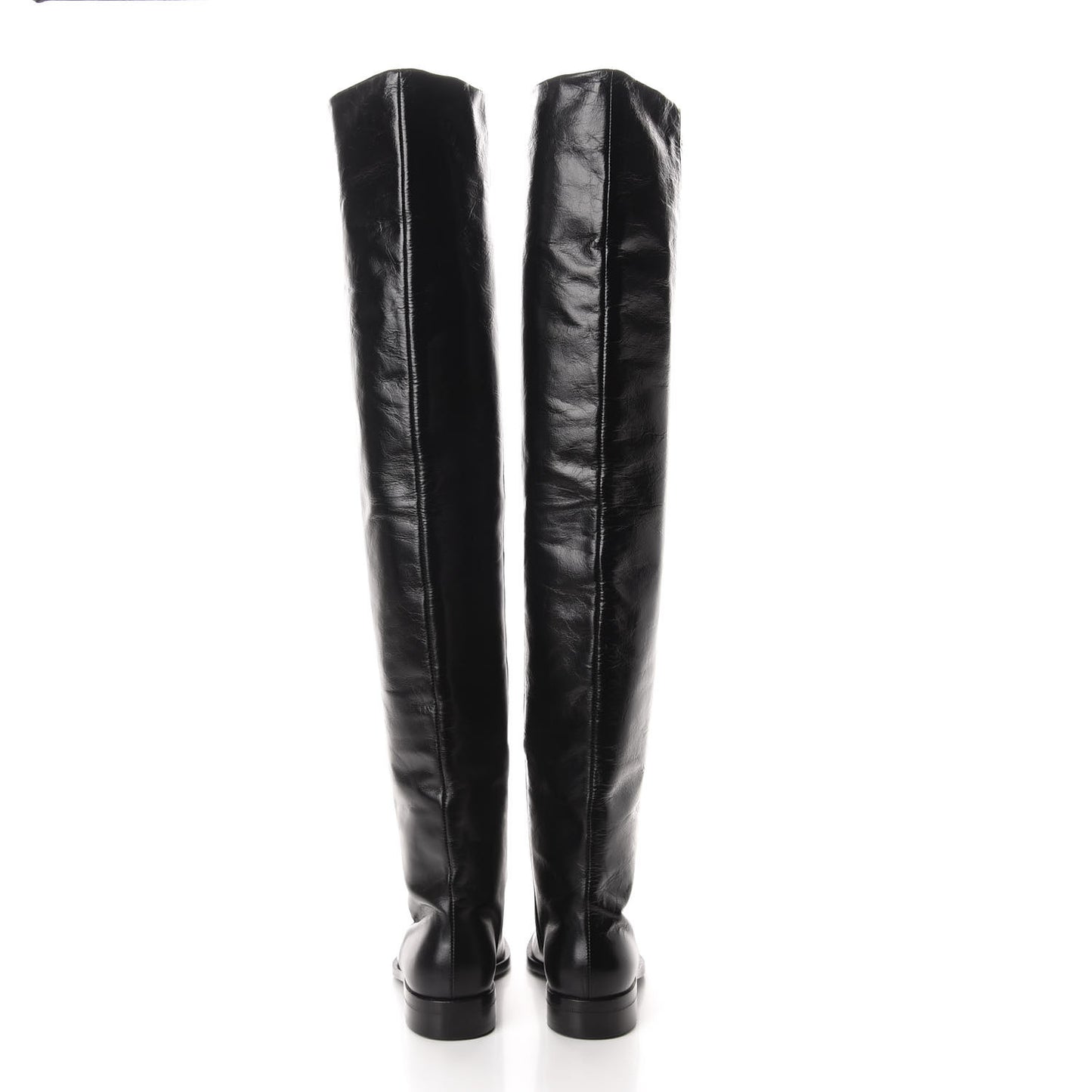 Calfskin Thigh High Boots 35 Black