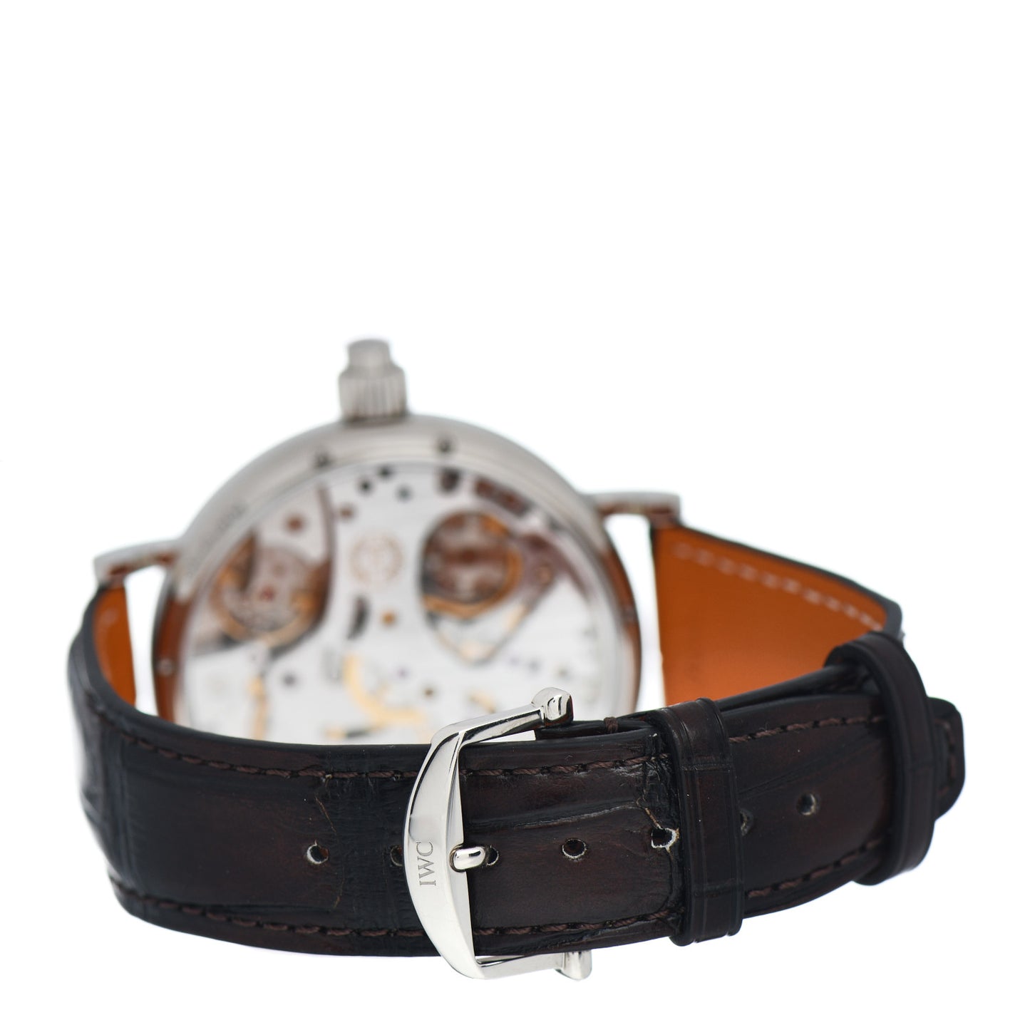 18K White Gold Alligator 45mm Portofino 8 Days Chronograph Manual Winding Watch Slate IW515103