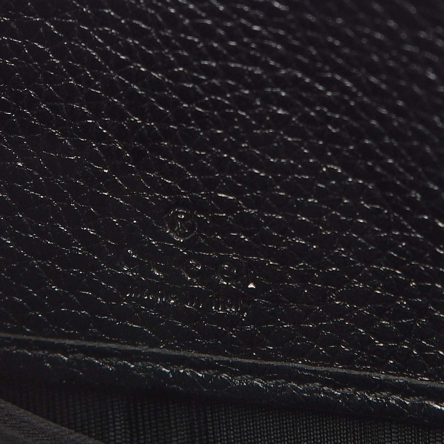 Grainy Calfskin Zumi Zip Around Wallet Black