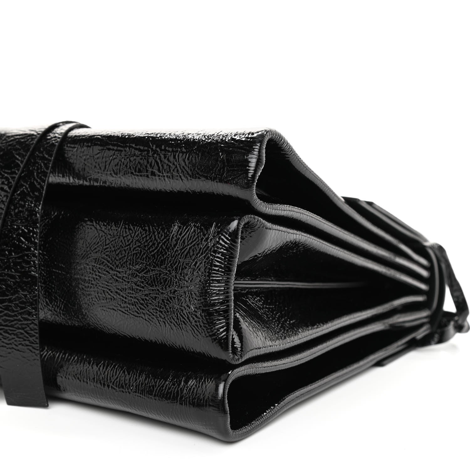 Valentino Garavani Textured Patent Calfskin Medium Vring Shoulder Bag Black 10 of 10
