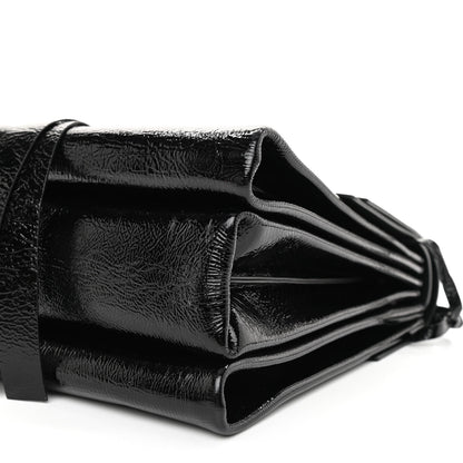 Valentino Garavani Textured Patent Calfskin Medium Vring Shoulder Bag Black 10 of 10
