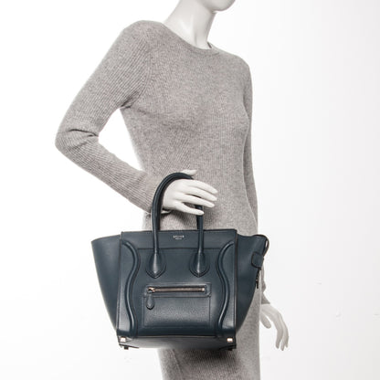 Celine Drummed Calfskin Micro Luggage Orage 2 of 7