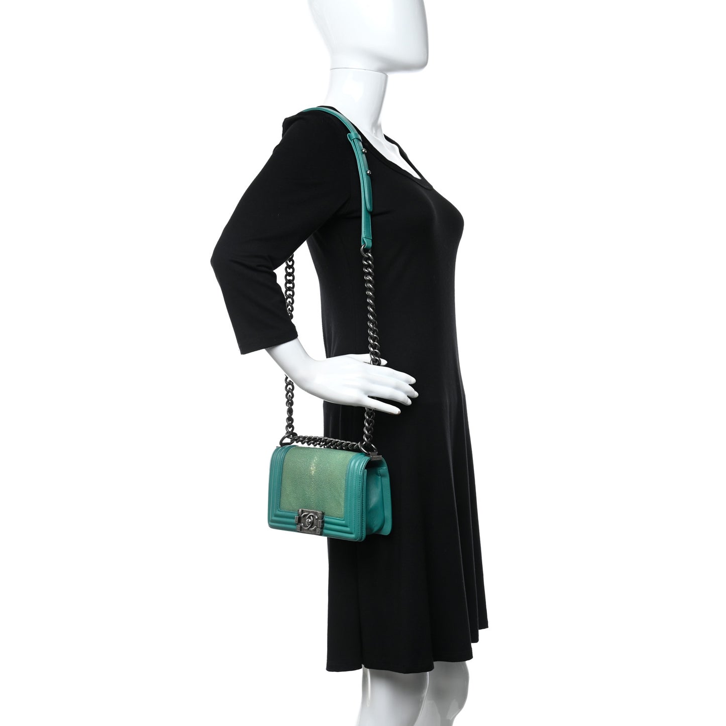 Galuchat Stingray Small Boy Flap Turquoise