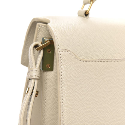 Saint Laurent Grain de Poudre Medium Classic Monogram Cassandra Top Handle Crema Soft Rouge Legion 11 of 13
