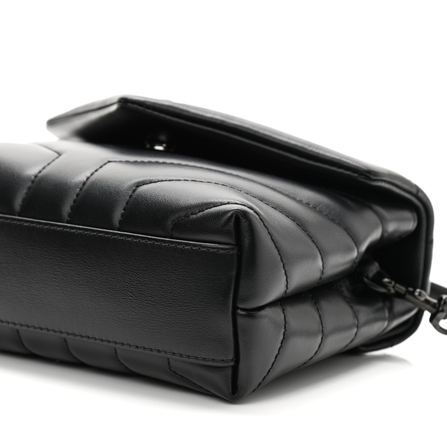 Saint Laurent Calfskin Y Quilted Monogram Toy Loulou Crossbody Bag Black 10 of 10