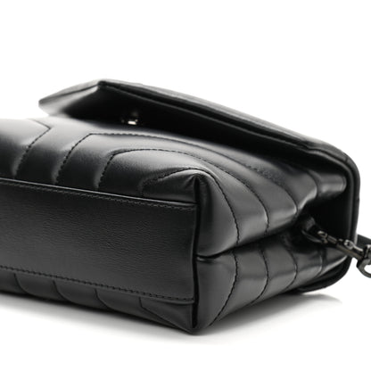 Saint Laurent Calfskin Y Quilted Monogram Toy Loulou Crossbody Bag Black 10 of 10
