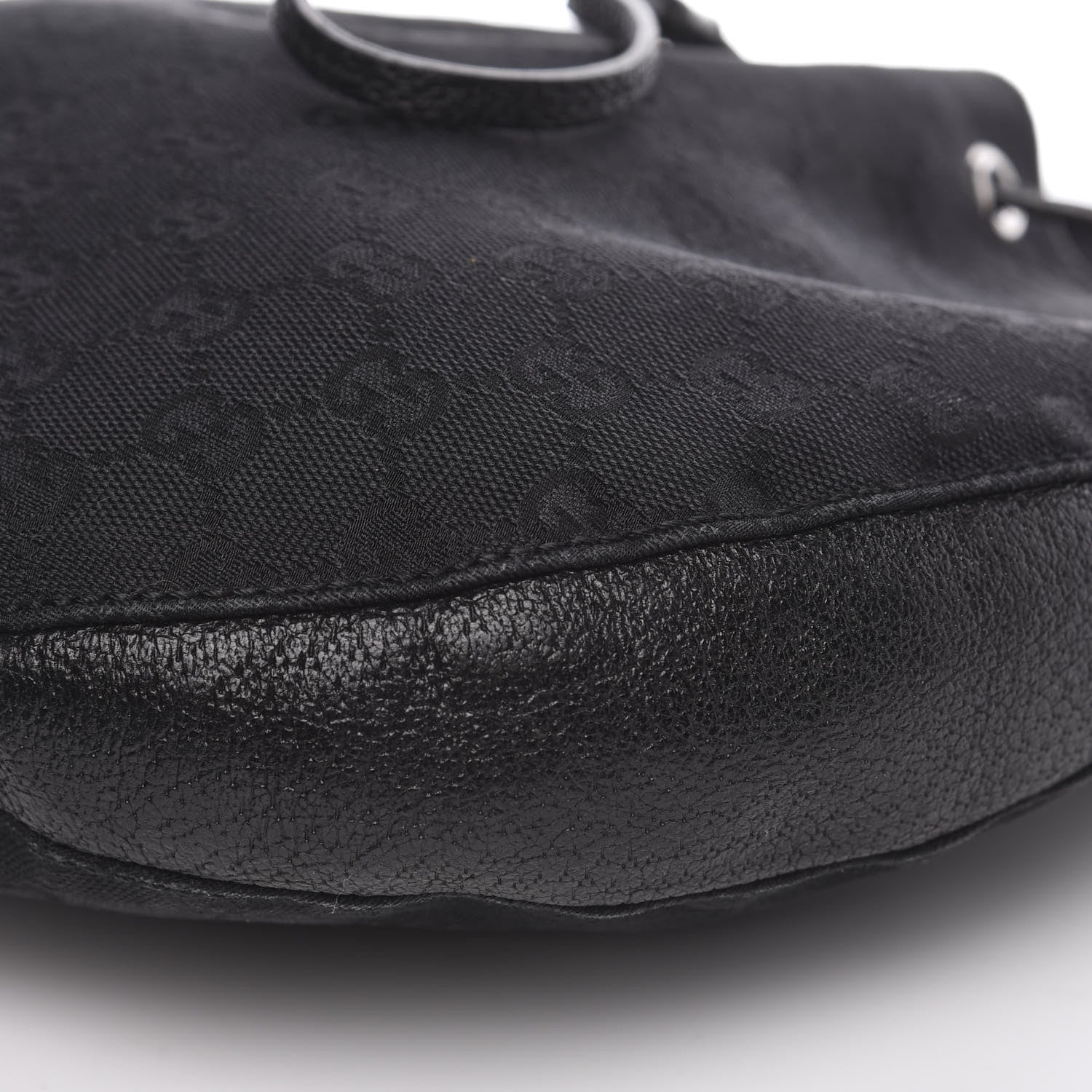 Gucci Monogram Drawstring Hobo Black 10 of 12