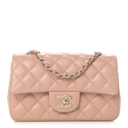 Chanel Lambskin Quilted Mini Rectangular Flap Beige 1 of 10