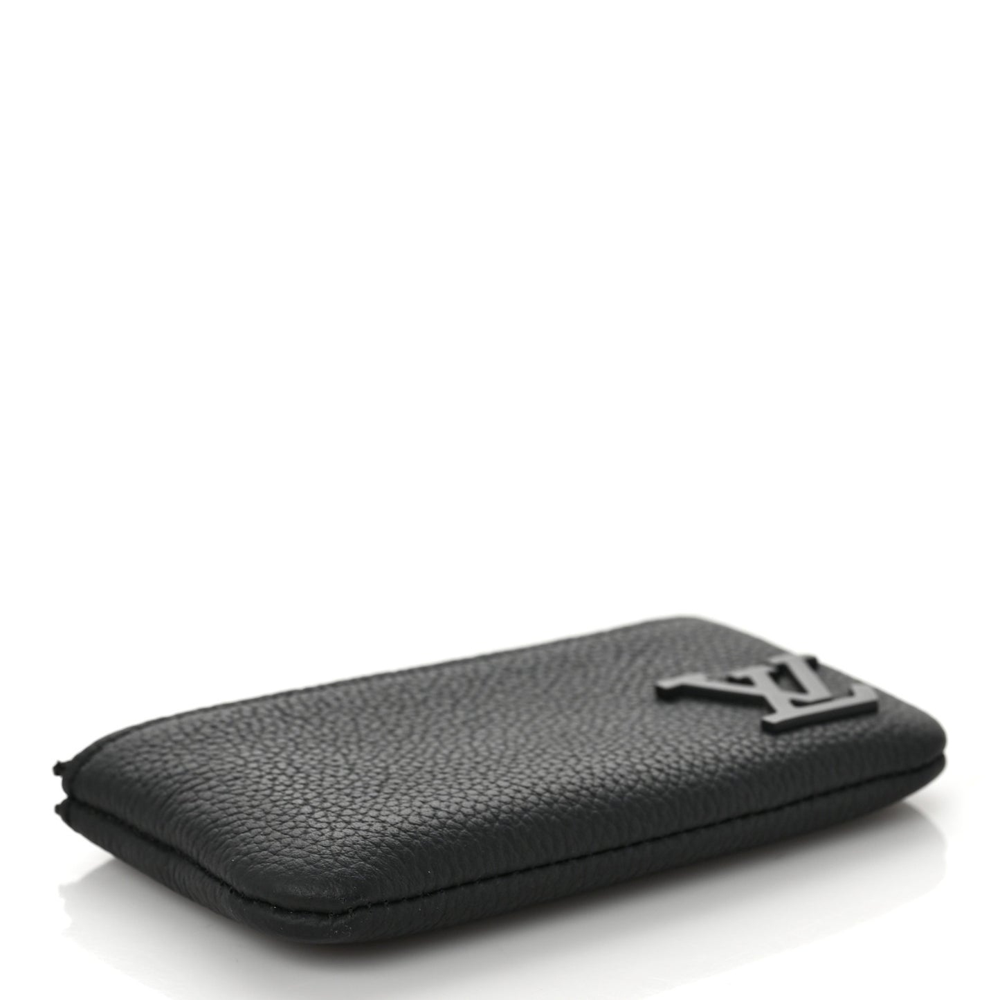 Grained Calfskin Aerogram Key Pouch Black
