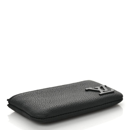 Louis Vuitton Grained Calfskin Aerogram Key Pouch Black 4 of 6