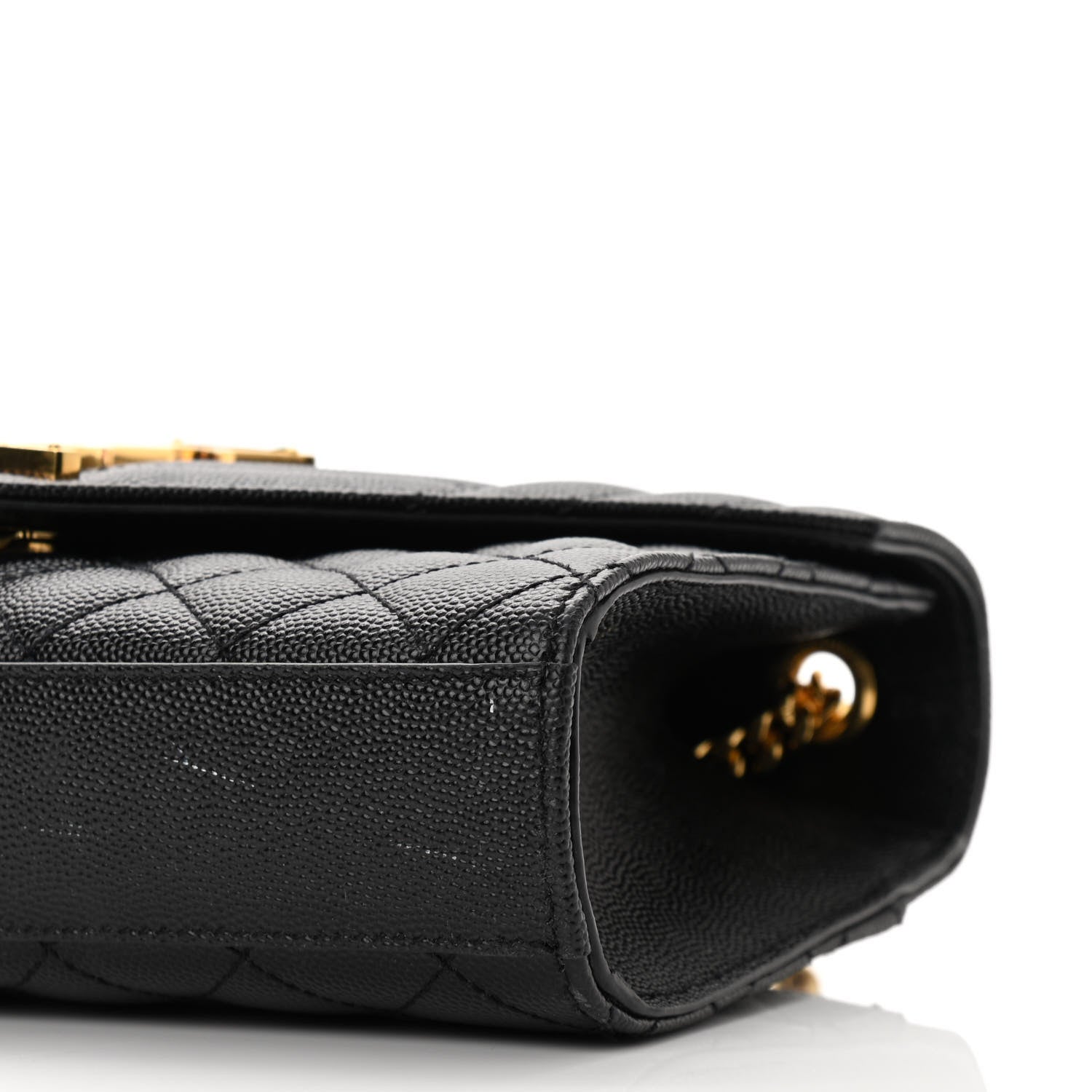 Saint Laurent Grain De Poudre Textured Mixed Matelasse Triquilt Small Monogram Satchel Black 9 of 11