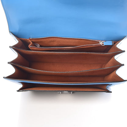 MCM Calfskin Coated Canvas Studded Small Marien Satchel Tile Blue 5 of 9