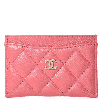 Chanel Caviar Quilted Card Holder Pink 1 of 10
