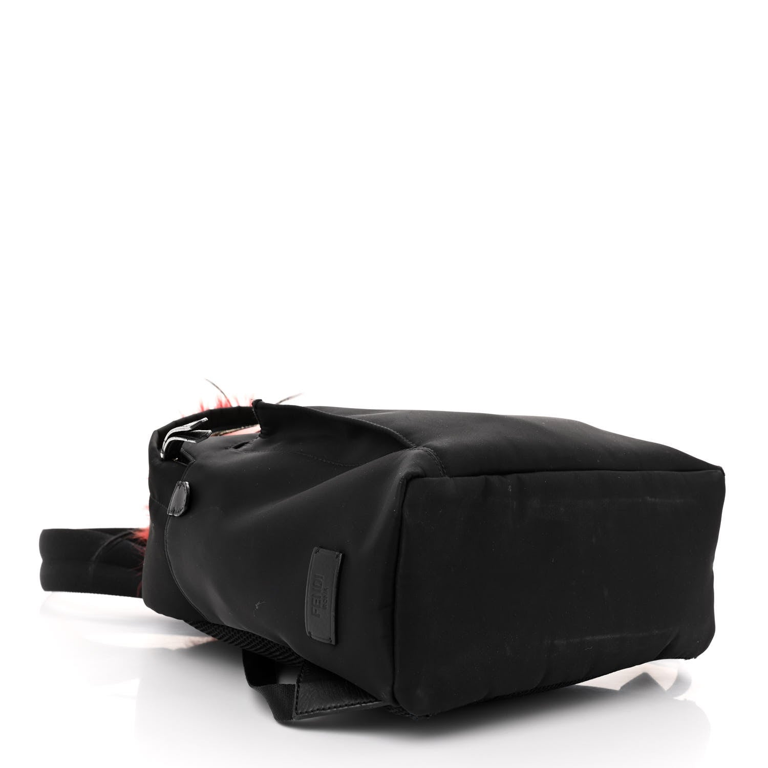 Fendi Nylon Vitello Dolce Elaphe Fox Fur Monster Eyes Backpack Black Natural Bordeaux Multicolor 4 of 11