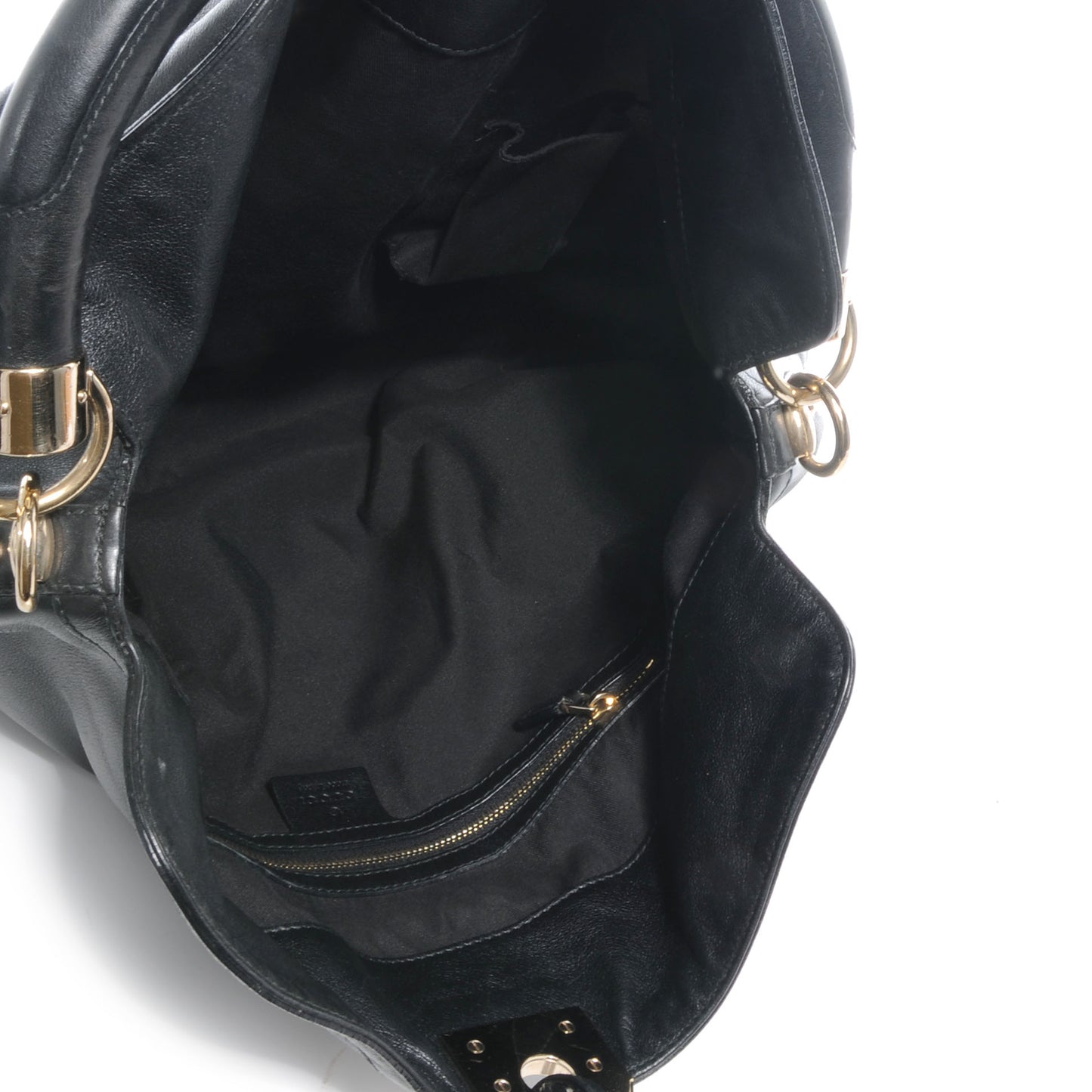 Leather Large Indy Top Handle Bag Black