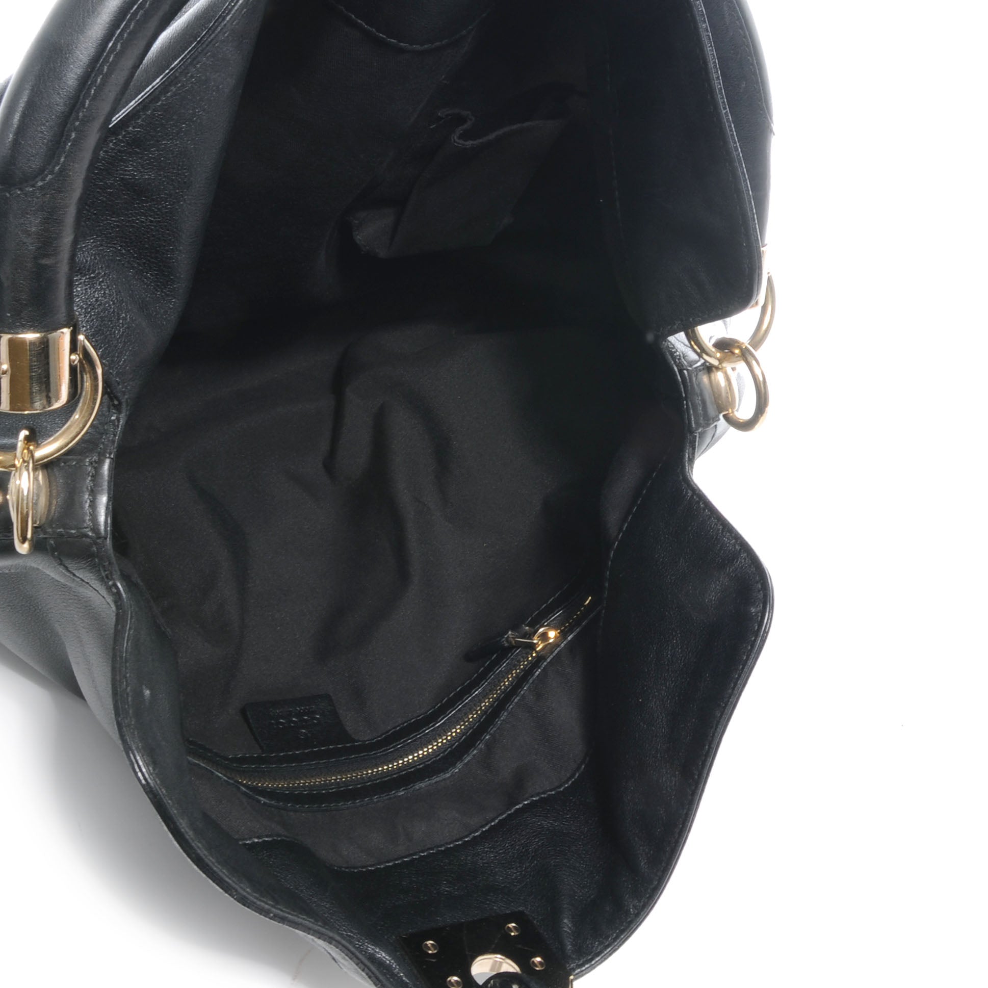 Gucci Leather Large Indy Top Handle Bag Black 5 of 8
