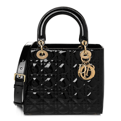 Christian Dior Patent Cannage Medium Lady Dior Black 1 of 10