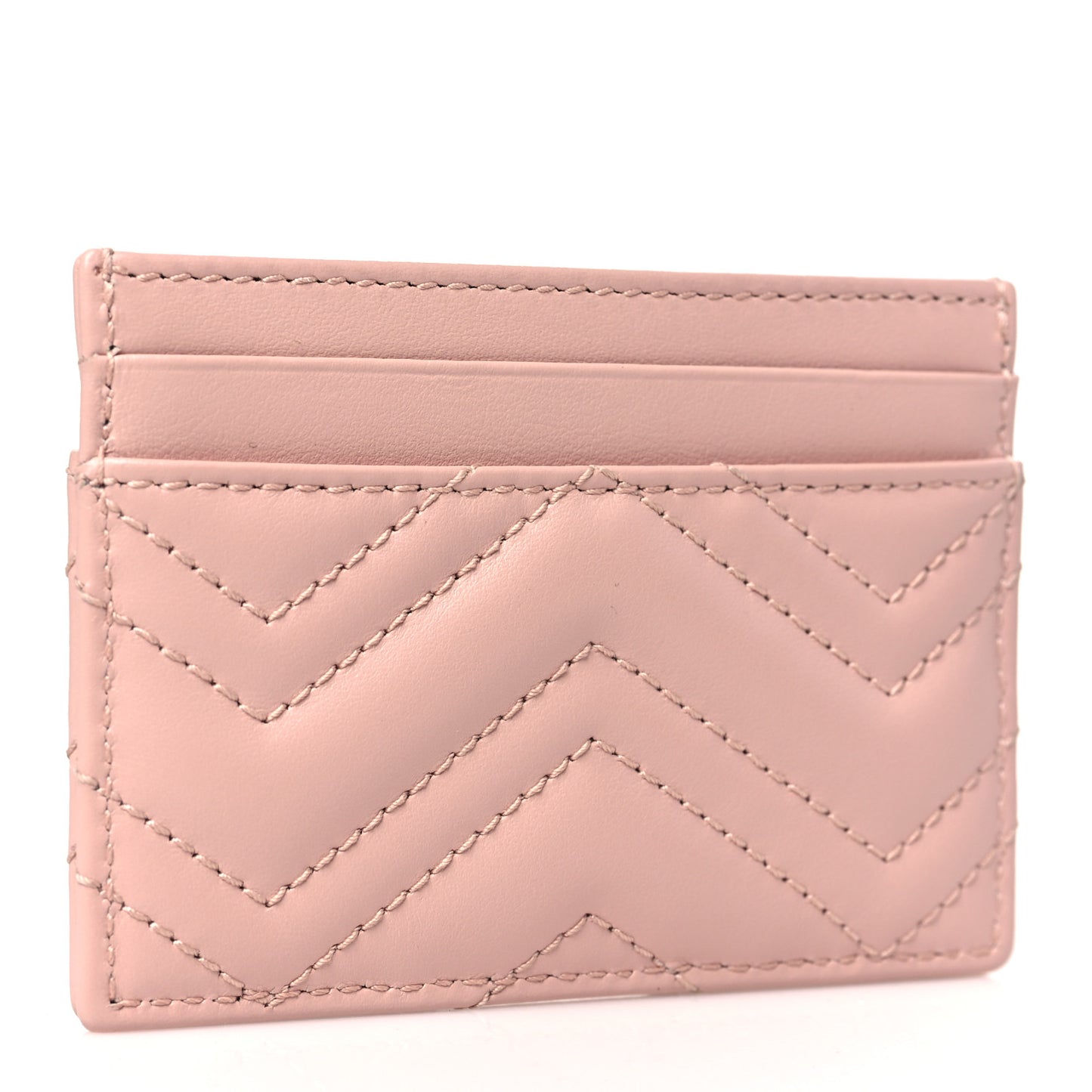 Calfskin Matelasse Monochrome GG Marmont Card Holder Perfect Pink