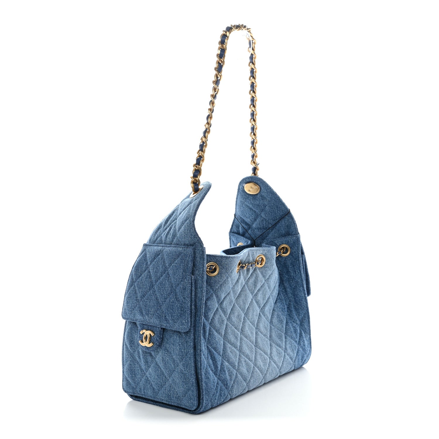 Chanel Washed Denim Quilted Small Chanel 25 Handbag Blue 3 of 11